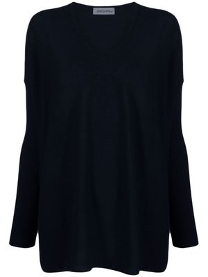 Gentry Portofino pull léger en cachemire à col v - Bleu