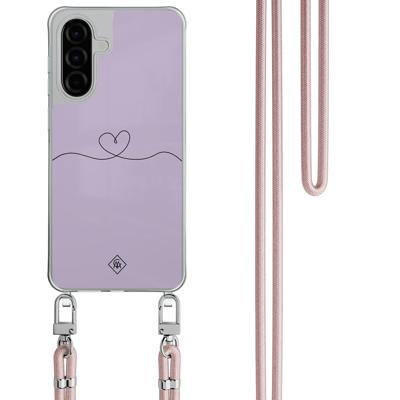 Samsung Galaxy A56 hoesje met rosegoud koord - Hortensia