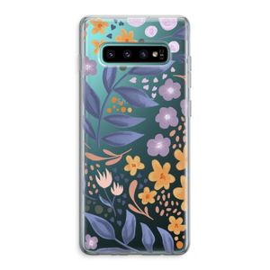 Flowers with blue leaves: Samsung Galaxy S10 Plus Transparant Hoesje