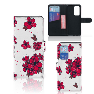 Huawei P40 Pro Hoesje Blossom Red