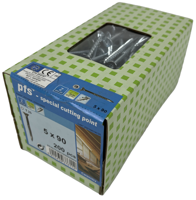 pgb-Europe PFS+ | Spaanplaatschroef PFS+ VZK-T Ø 5,0x90 Zn | 200 st - PFWVTG001005000903