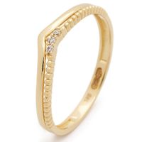 Glow 214.1284 Ring V-vorm geelgoud-zirconia wit