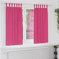 Gordijnen met gordijnen 2 pcs Felroze Polyester