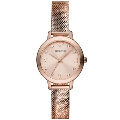 Emporio Armani AR11512 Horloge Cleo Mesh staal rosekleurig 32 mm