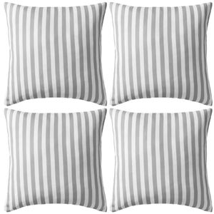 VidaXL Buitenkussens 45x45 cm gestreept grijs 4 st
