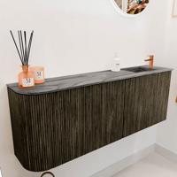 Toiletmeubel Mondiaz Joya Dlux | 111.6 cm | Meubelkleur Shadow | Faye wastafel Sombra Wasbak Rechts | 1 kraangat