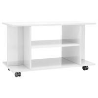 The Living Store TV-meubel - Hoogglans wit - Spaanplaat - 80x40x40 cm - 4 open schappen