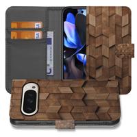 Google Pixel 10 Pro XL | Bookcase | Hoesje Bruin Houtprint Kubusprint