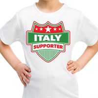 Italy / Italie schild supporter t-shirt wit voor kinderen - thumbnail