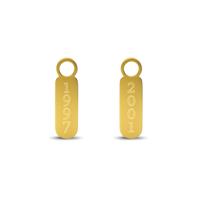 Oorbelhangers met jaartal gravering - Stainless steel - Goud