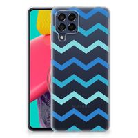 Samsung Galaxy M53 TPU bumper Zigzag Blauw - thumbnail