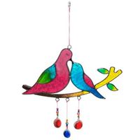Raamdecoratie Kussende Vogels op Tak - thumbnail