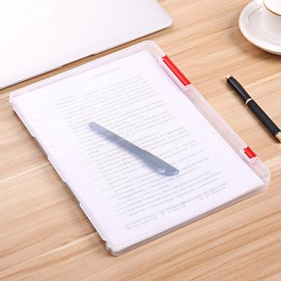 2 stuks A4 formaat transparante opbergdoos Clear plastic document Papiervulling bestand Case draagbare Ducoment opslaghouder (rood)