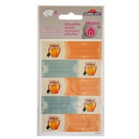 Verhaak keukenetiketten papier blauw/oranje 4 vellen à 5 stuks - thumbnail