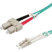 VALUE Fibre Optic Jumper Cable, 50/125µm, LC/SC, OM3, turquoise 0.5 m InfiniBand en Glasvezelkabel Turkoois - thumbnail