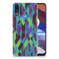 Motorola Moto E7/E7i Power | TPU Hoesje | Abstract Green Blue