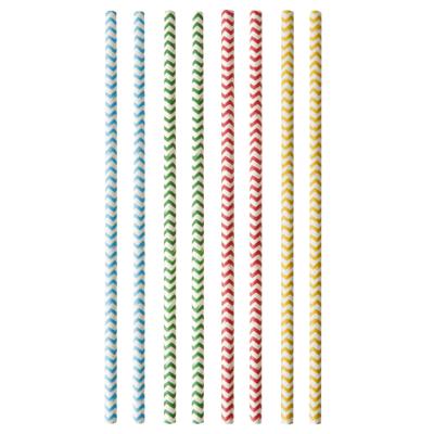100x Duurzame papieren rietjes gekleurd 20 cm