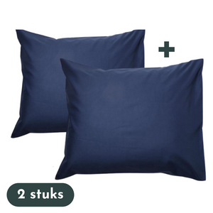 Zavelo Kussenslopen - Hotelkwaliteit - Set van 2 Stuks - Navy/Blauw - 60x70cm - 100% Katoen - Hotelsluiting