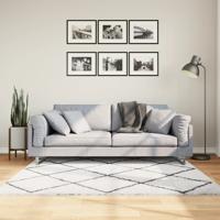 VidaXL Vloerkleed pamplona shaggy hoogpolig 160x160 cm crème en zwart