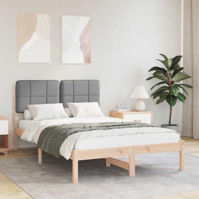 Bedframe met Gevoerd Hoofdgedeelte Lichtgrijs 120 x 200 cm Bedframe met Gevoerd Hoofdgedeelte Lichtgrijs 120 x 200 cm