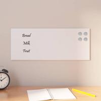 Magneetbord voor aan de wand 50x20 cm gehard glas wit