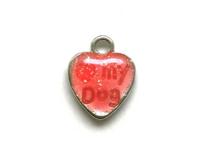Bedel hart Love My Dog en Pootafdruk Rood