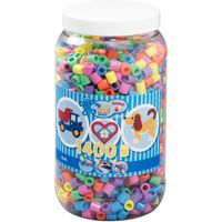 Maxi strijkkralen in pot - pastelmix (050), 1400st.