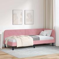 Hoekbedframe met hoofdeinde Roze 80 x 200 cm Fluweel