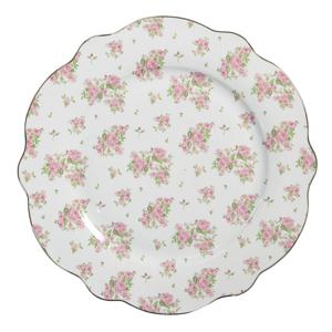 Clayre & Eef Dinerbord Ø 27 cm Roze Porselein Rozen Eetbord Roze Eetbord