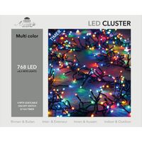 Clusterverlichting met timer 768 lampjes gekleurd 4,5 m - thumbnail