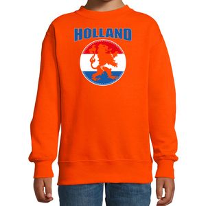 Oranje fan sweater / trui Holland met oranje leeuw EK/ WK voor kinderen 142/152 (11-12 jaar)  -