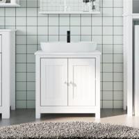 Wastafelkast BERG 60x34x59 cm massief grenenhout wit