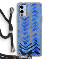Blauwe pijlen: OnePlus 9 Transparant Hoesje met koord