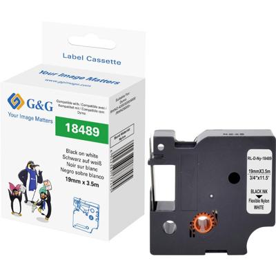 G&G Labeltape Polyamide Tapekleur: Wit Tekstkleur: Zwart 19 mm 3.5 m