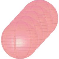 5x Luxe bol lampionnen roze 25 cm 5x Luxe bol lampionnen roze 25 cm