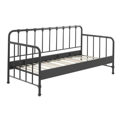 Leen Bakker - Vipack Bedbank Bronxx - 90x200 Cm - Metaal - Zwart - 208x98.5x110 Cm