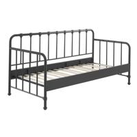 Leen Bakker - Vipack Bedbank Bronxx - 90x200 Cm - Metaal - Zwart - 208x98.5x110 Cm