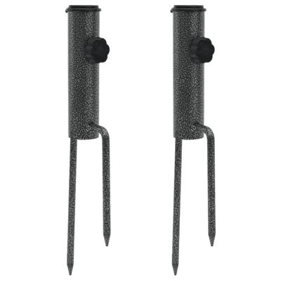 VidaXL Parasolstandaards met pennen 2 st 9x35 cm gegalvaniseerd staal