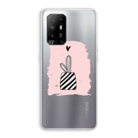 Zwart-wit cactus: Oppo A95 5G Transparant Hoesje