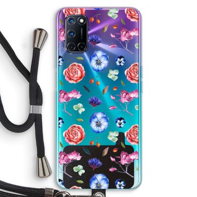 Bloemetjes: Oppo A72 Transparant Hoesje met koord