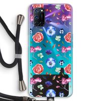 Bloemetjes: Oppo A72 Transparant Hoesje met koord