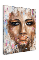 Karo-art Schilderij - Abstracte vrouw II, Multikleur , 3 maten , print op canvas , Wanddecoratie - thumbnail