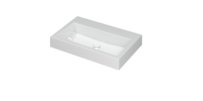 INK® Momento wastafel polystone zonder kraangat 70 x 9 x 45 cm, glans wit