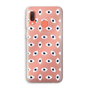 Eyes pattern: Samsung Galaxy A20e Transparant Hoesje