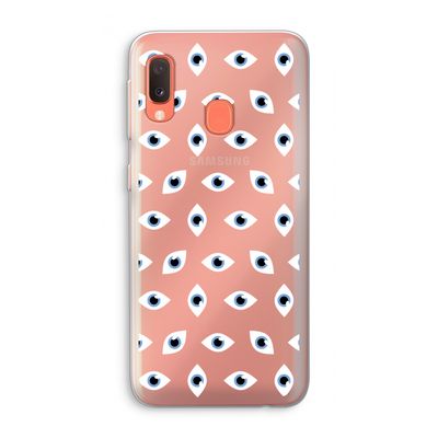 Eyes pattern: Samsung Galaxy A20e Transparant Hoesje