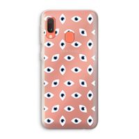Eyes pattern: Samsung Galaxy A20e Transparant Hoesje