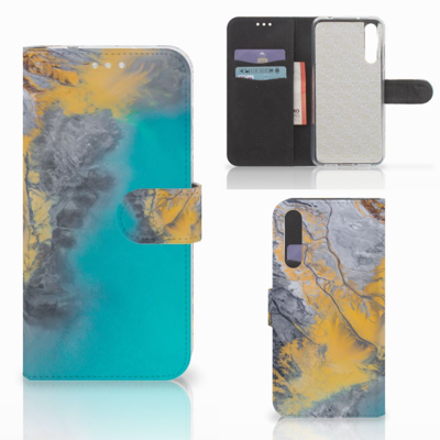 Huawei P20 Pro | Bookcase | Marble Blue Gold