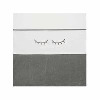 Meyco katoenen wieglaken sleepy eyes grijs Maat - thumbnail