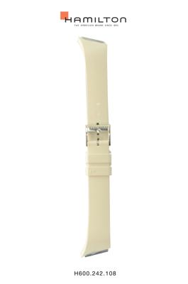 Horlogeband Hamilton H242510 Rubber Wit 16mm