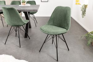 Design stoel SCANDINAVIA MEESTERSTUK groen koord zwart metalen frame - 43698